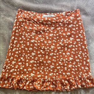 Abercrombie & Fitch Mini Skirt in Orange and White Floral